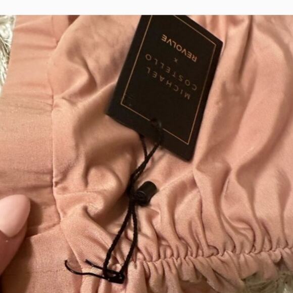 Michael Costello Julianna Ruched Mini Dress in Rose' NWOT Size Small - Picture 3 of 3